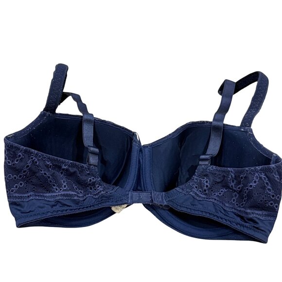 PrimaDonna Twist Navy Lace Trim Underwire Bra Size 34E - Picture 2 of 5